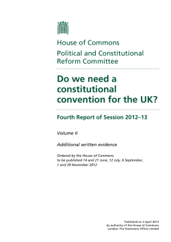 Do we need a constitutional convention for the UK?