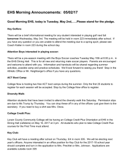 EHS Morning Announcements: 05/02/17