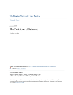 The Definition of Bailment - Washington University Open Scholarship