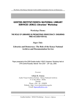 The Role of the Kenya National Archives and - Goethe