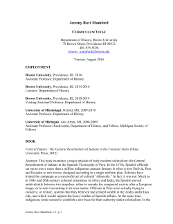 Jeremy Ravi Mumford - Researchers @ Brown