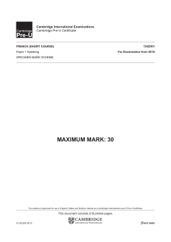 2016 Specimen Mark Scheme 1