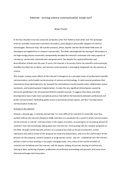 Internet - turning science communication inside-out? - DORAS