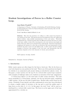 Student Investigations of Forces in a Roller Coaster Loop.