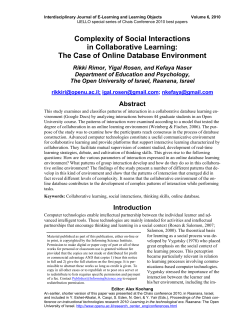 Complexity of social interactions in collaborative learning: The case