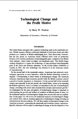 Technological Change and the Profit Motive