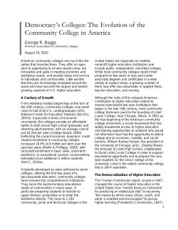 Democracy`s Colleges - American Association of Community Colleges