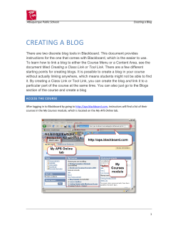CREATING A BLOG - Albuquerque Public Schools