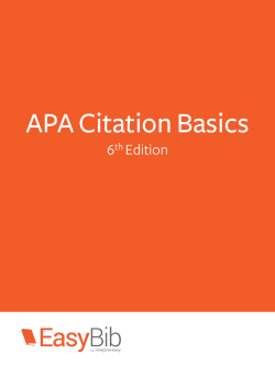 APA Citation Basics