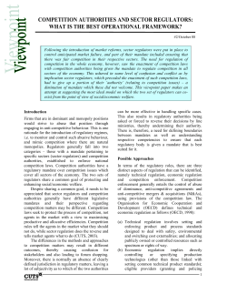 competition authorities and sector regulators: what is the best