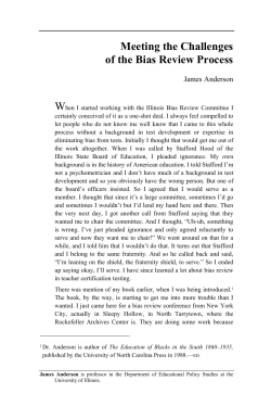 Meeting the Challenges of the Bias Review Process