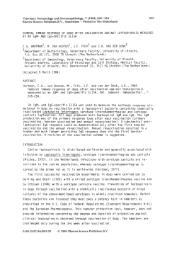 245--254 HUMORAL IMMUNE RESPONSE OF DOGS AFTER