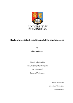 Radical mediated reactions of dithiocarbamates