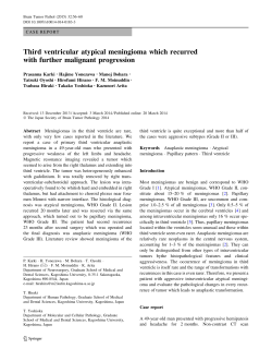 Third ventricular atypical meningioma which recurred with further