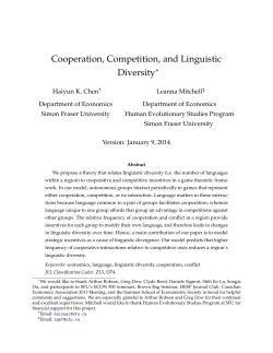 Cooperation, Competition, and Linguistic Diversity