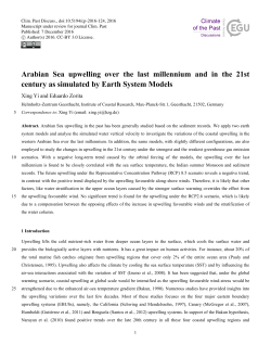 Arabian Sea upwelling over the last millennium and in the 21st
