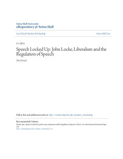 Speech Locked Up: John Locke, Liberalism and the Regulation of