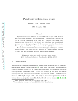 Palindromic words in simple groups