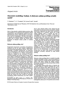 Electrolyte modelling: Sodium. Is dialysate sodium profiling actually