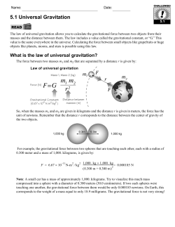 5.1 Universal Gravitation