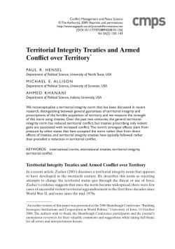Territorial Integrity Treaties and Armed Conflict