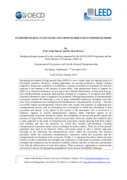 Entrepreneurial Ecosystems and Growth Oriented