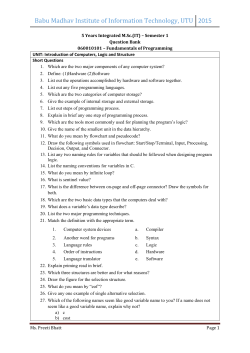 Department of Computer Science and Technology, UTU