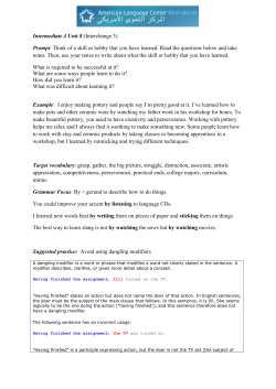 Intermediate 4 Unit 8 (Interchange 3) Prompt: Think of a skill or