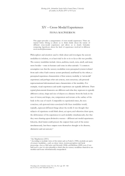 Cross-Modal Experiences