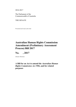 Australian Human Rights Commission Amendment (Preliminary