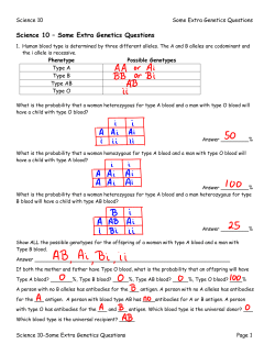 Science 10 &ndash; Some Extra Genetics Questions - SSS Chemistry
