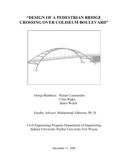 design of a pedestrian bridge crossing over coliseum