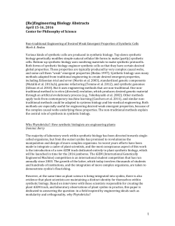 (Re)Engineering Biology Abstracts
