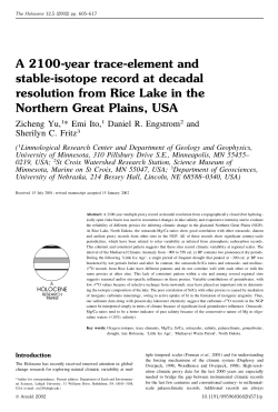 A 2100-year trace-element and stable-isotope