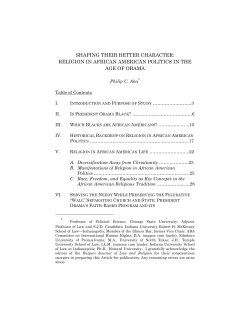 shaping their better character: religion in african american politics in