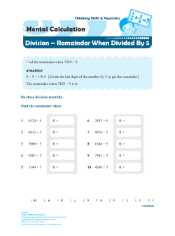Division &ndash; Remainder When Divided By 5 Mental Calculation