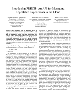 Introducing PRECIP: An API for Managing Repeatable Experiments