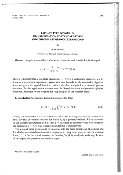 laplace type integrals: transformation to standard