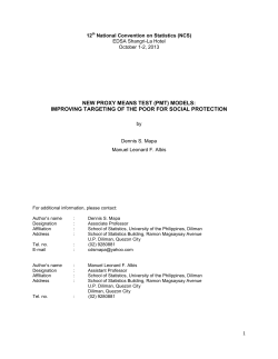 new proxy means test (pmt) models: improving targeting of the poor