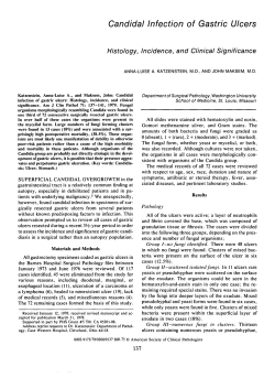 Candidal Infection of Gastric Ulcers. Histology, Incidence, and