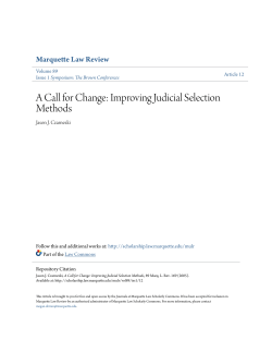 A Call for Change: Improving Judicial Selection Methods