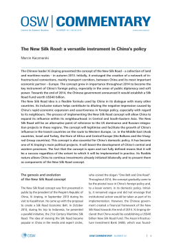 The New Silk Road: A Versatile Instrument in China`s Policy