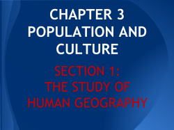 CHAPTER 3 POPULATION AND CULTURE