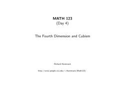 The Fourth Dimension and Cubism
