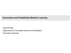 Economics and Probabilistic Machine Learning