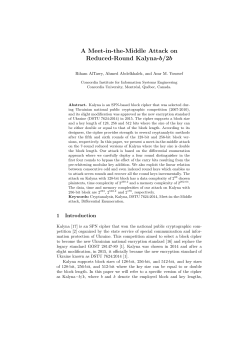 A Meet-in-the-Middle Attack on Reduced-Round Kalyna-b/2b