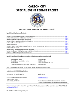 CARSON CITY SPECIAL EVENT PERMIT PACKET