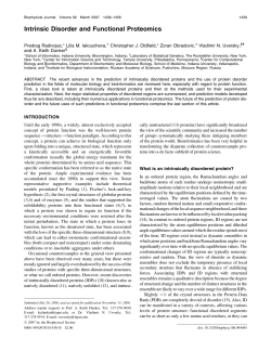 Intrinsic Disorder and Functional Proteomics