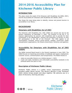 2014-2016 Accessibility Plan for Kitchener Public Library