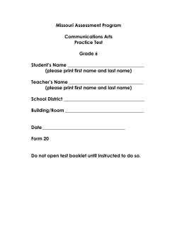 Missouri Assessment Program Communications Arts Practice Test